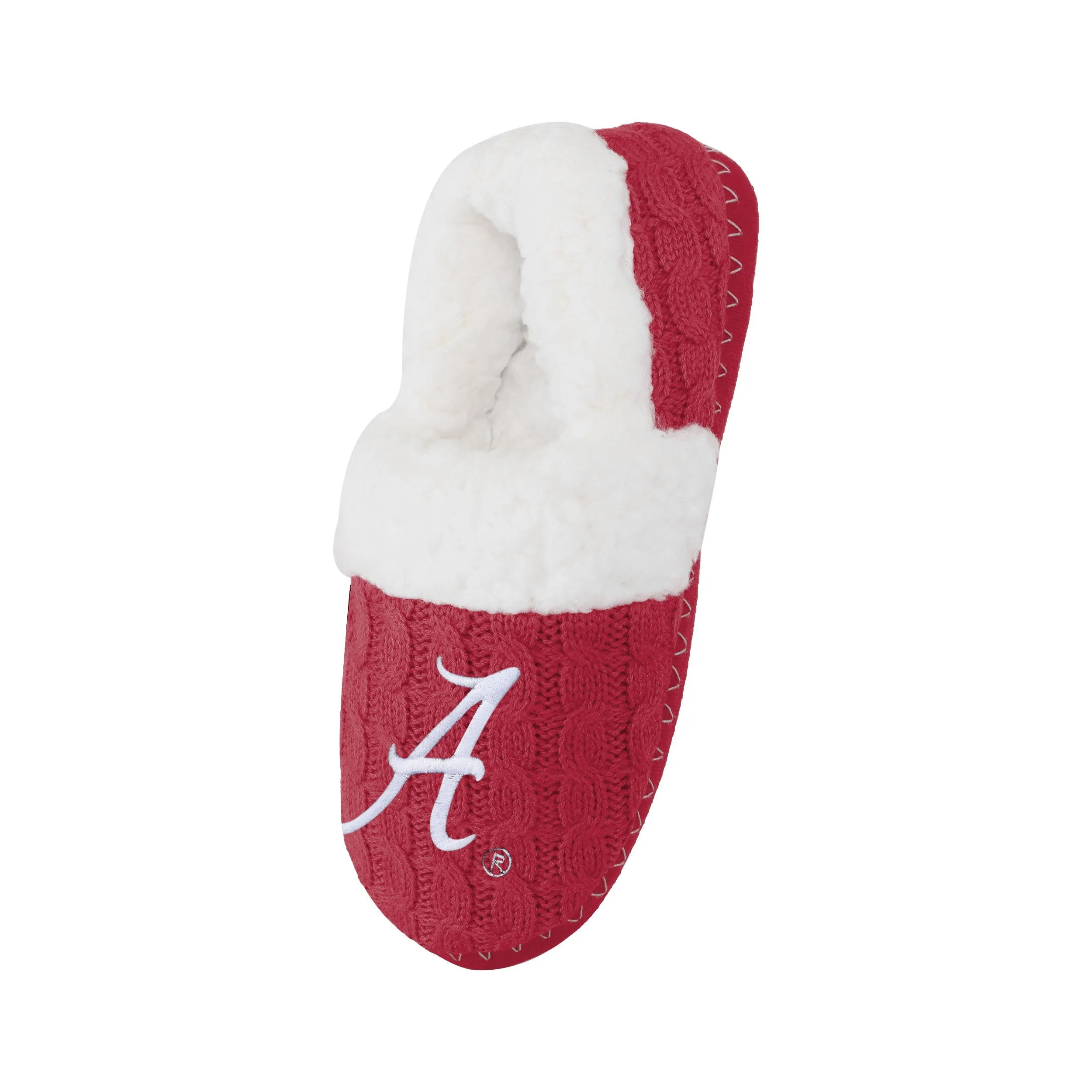 Alabama Crimson Tide NCAA Womens Team Color Fur Moccasin Slippers