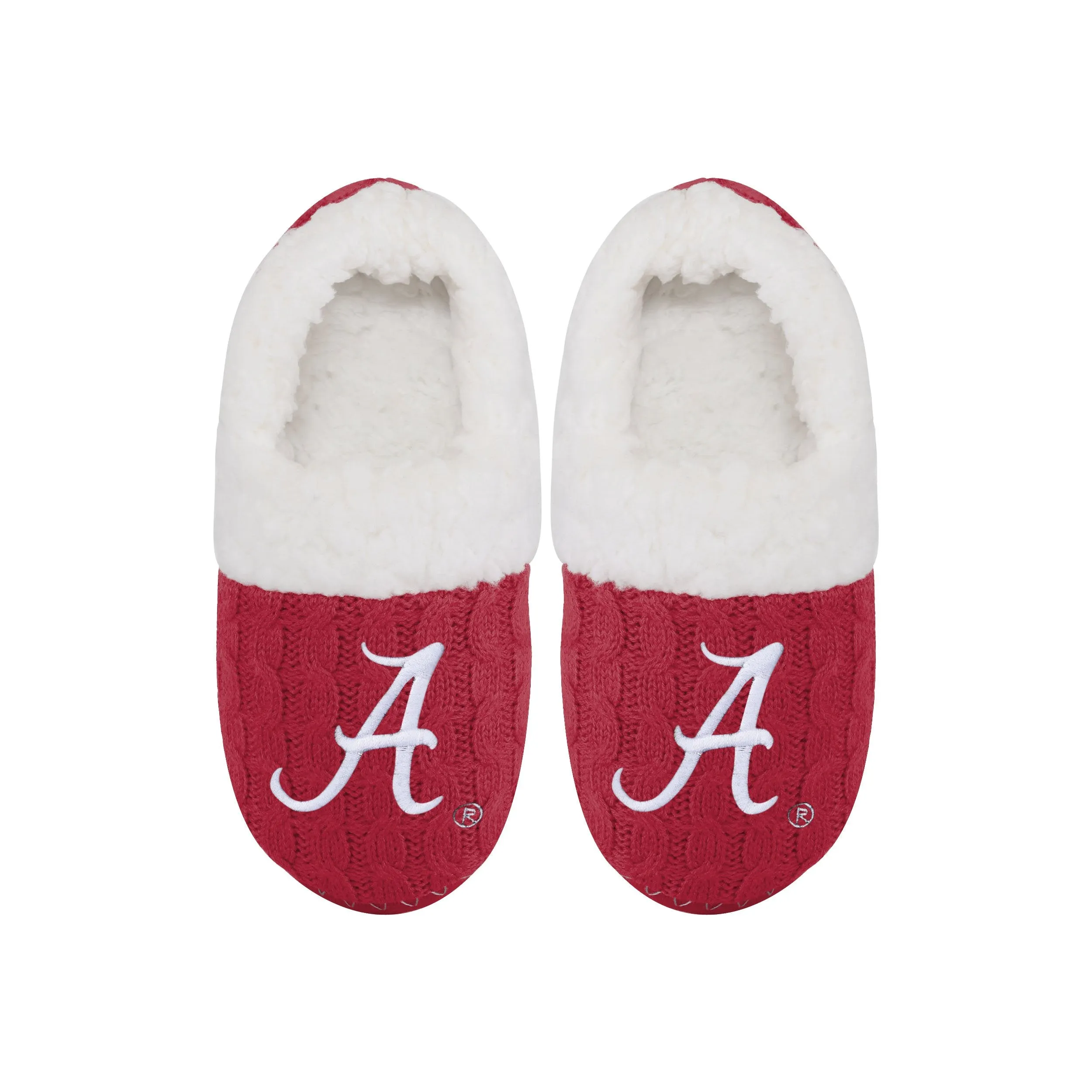 Alabama Crimson Tide NCAA Womens Team Color Fur Moccasin Slippers