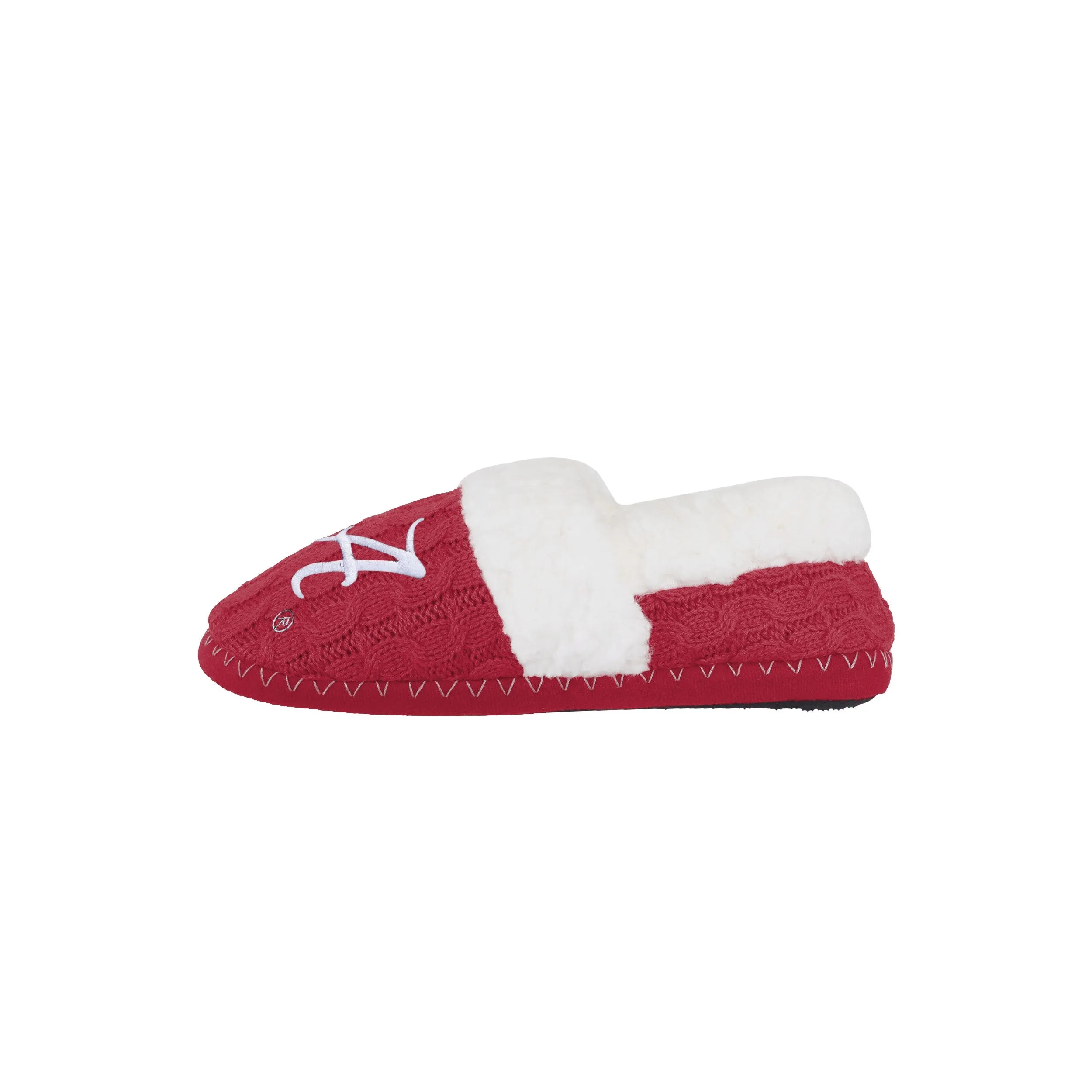 Alabama Crimson Tide NCAA Womens Team Color Fur Moccasin Slippers