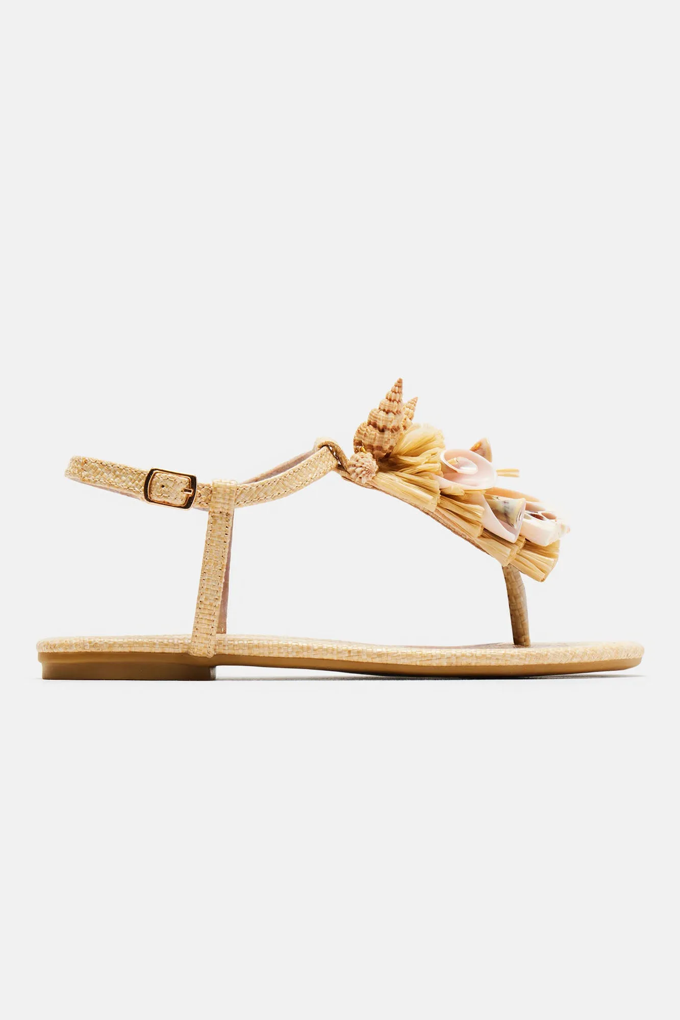 Beach Views Flat Sandals - Nude