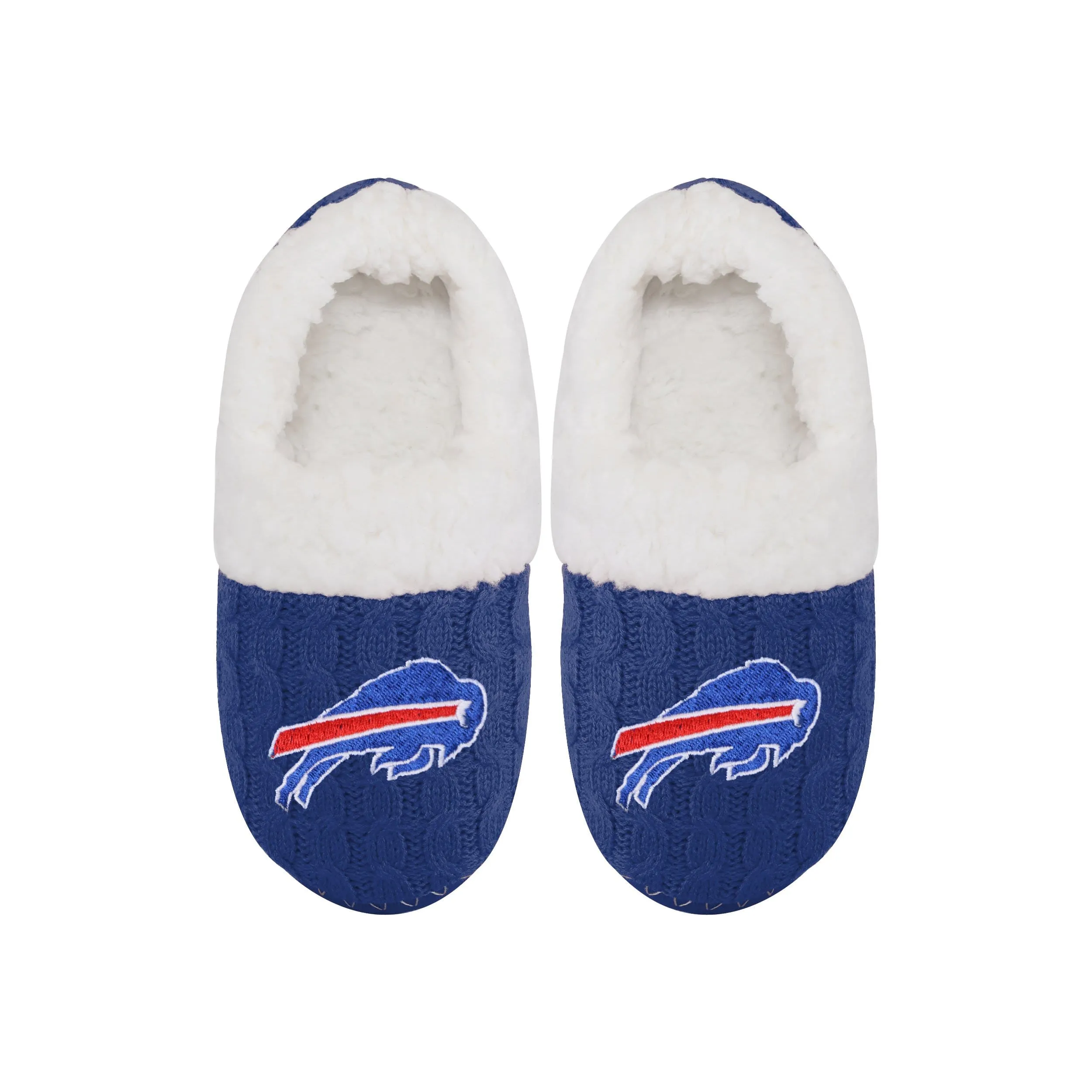 Buffalo Bills NFL Womens Team Color Fur Moccasin Slippers