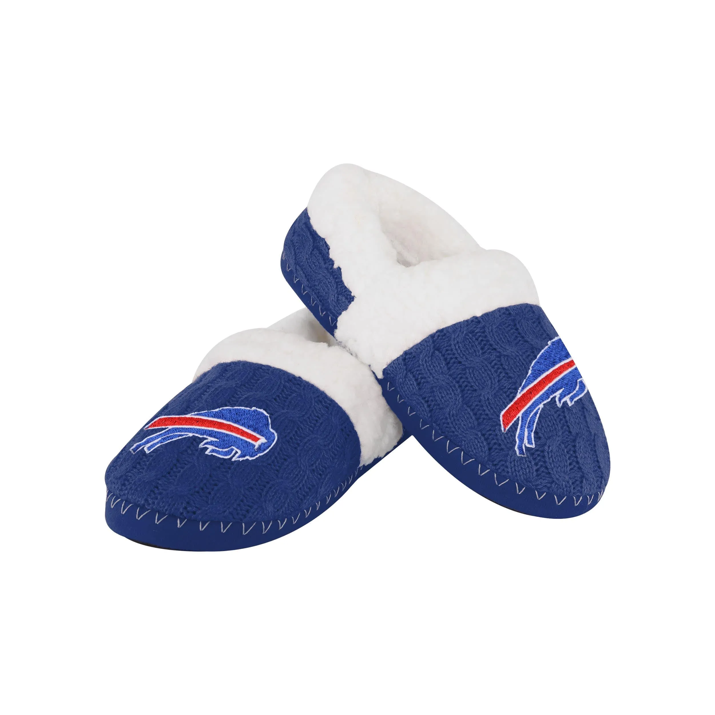 Buffalo Bills NFL Womens Team Color Fur Moccasin Slippers