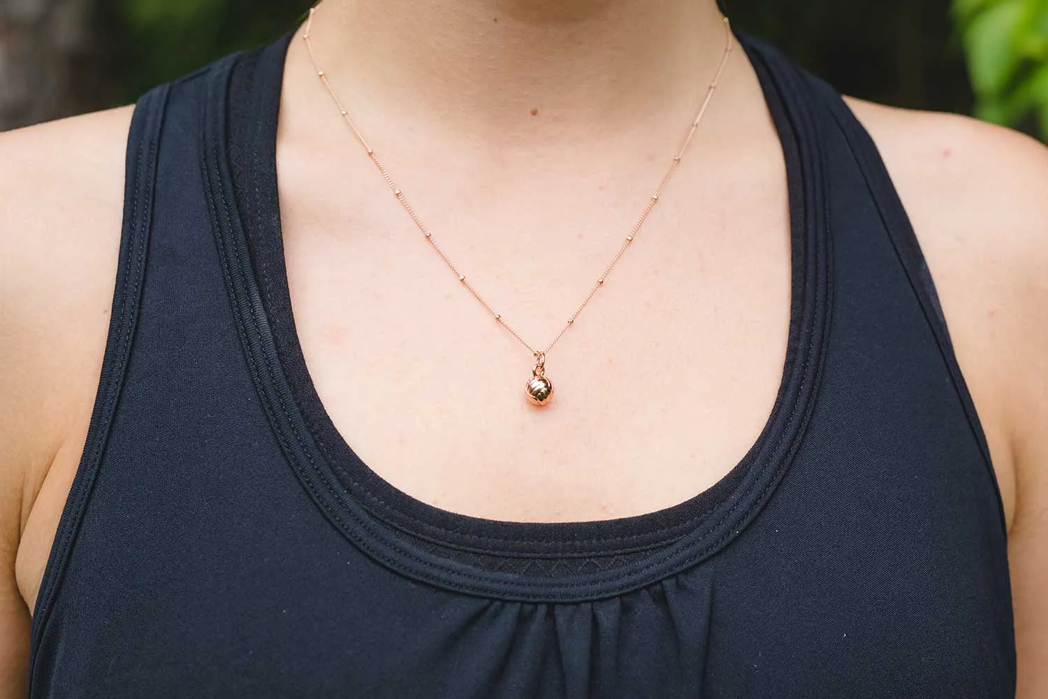 CC Sport Rose Gold Volleyball Charm Necklace
