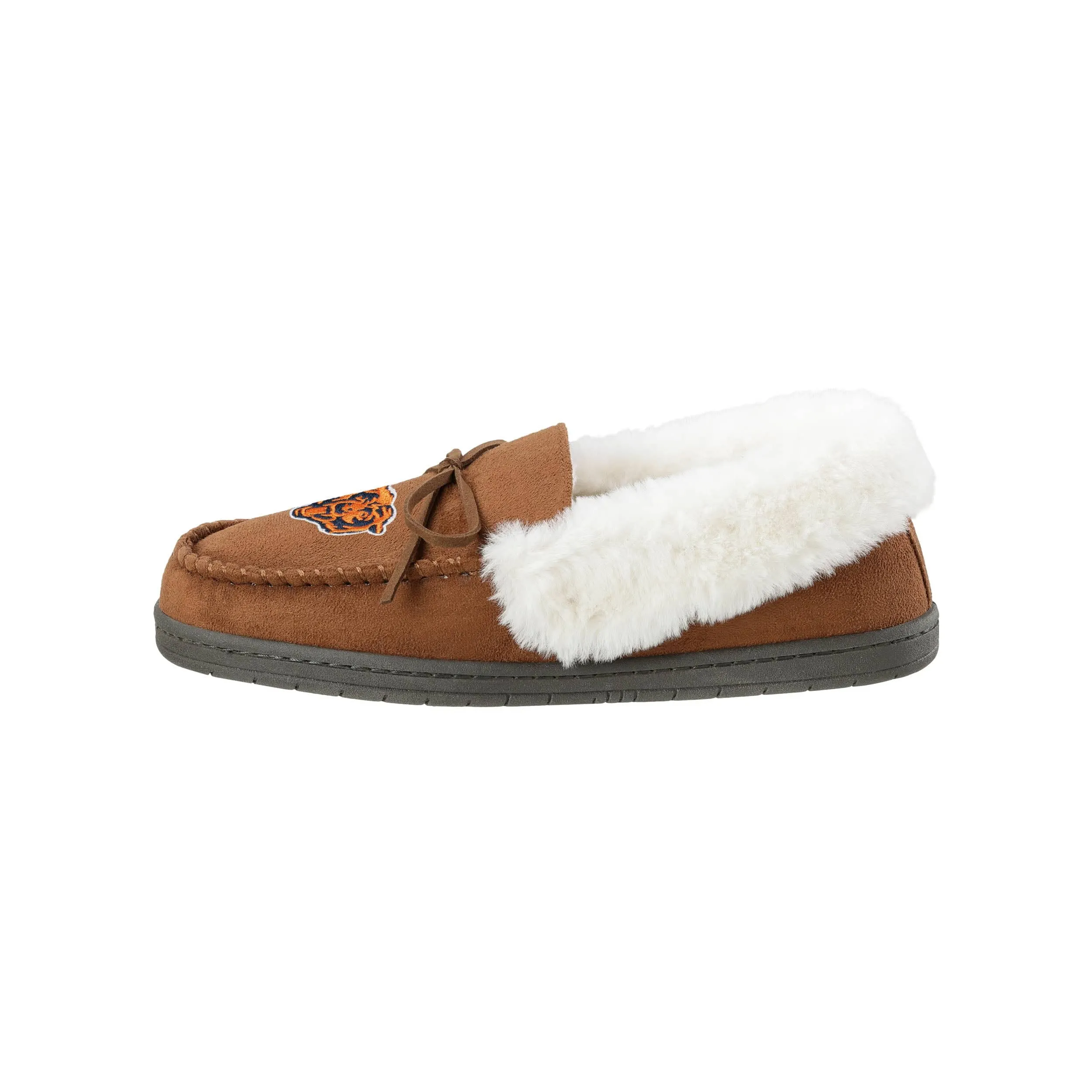 Chicago Bears NFL Womens Tan Moccasin Slippers