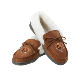 Chicago Bears NFL Womens Tan Moccasin Slippers